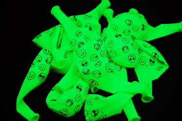 UV Blacklight Emoji Print Balloons